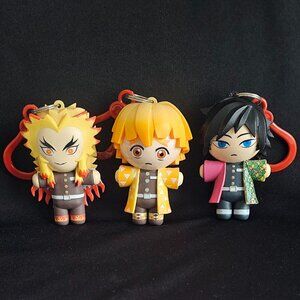 Demon Slayer - Kyojuro Rengoku, Zenitsu Agatsuma, and Giyu Tomioka Keychains